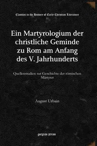 Ein Martyrologium der christliche Geminde zu Rom am Anfang des V. Jahrhunderts_cover