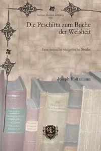 Die Peschitta zum Buche der Weisheit_cover