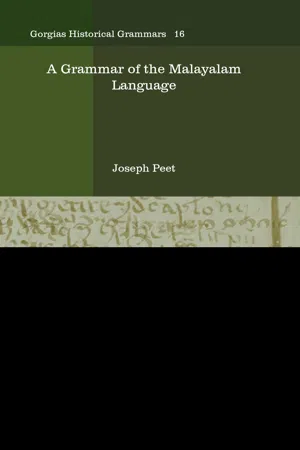 A Grammar of the Malayalam Language