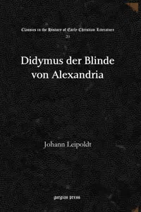 Didymus der Blinde von Alexandria_cover