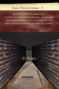 Katalog der Islamischen, Christlich-Oreientalischen, Judischen und Samaritanischen Handschriften der Universitats-Bibliothek zu Leipzig_cover