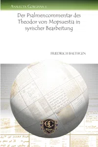 Der Psalmencommentar des Theodor von Mopsuestia in syrischer Bearbeitung_cover