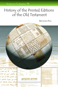 History of the Printed Editions of the Old Testament_cover