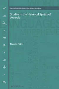 Studies in the Historical Syntax of Aramaic_cover