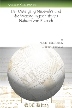 Der Untergang Nineveh's und die Weissagungsschrift des Nahum von Elkosch