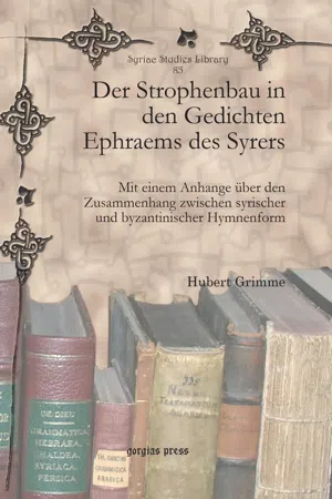 Der Strophenbau in den Gedichten Ephraems des Syrers