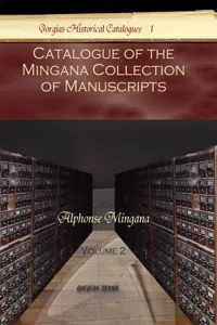 Catalogue of the Mingana Collection of Manuscripts_cover