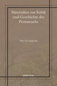 Materialien zur Kritik und Geschichte des Pentateuchs_cover