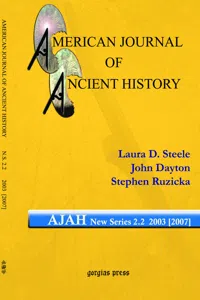 American Journal of Ancient History_cover