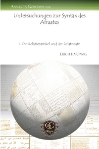 Untersuchungen zur Syntax des Afraates_cover