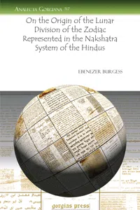 On the Origin of the Lunar Division of the Zodiac Represented in the Nakshatra System of the Hindus_cover