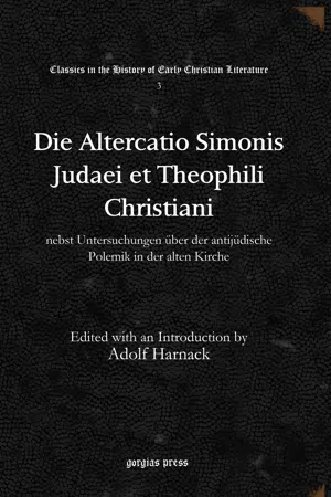 Die Altercatio Simonis Judaei et Theophili Christiani