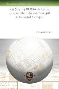 Ras Shamra 18.113A+B, Lettre d'un serviteur du roi d'ougarit se trouvant à chypre_cover