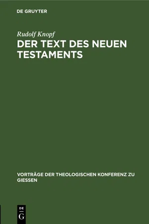 Der Text des Neuen Testaments