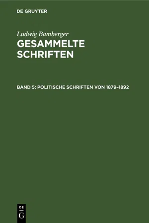 Politische Schriften von 1879–1892