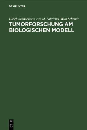 Tumorforschung am biologischen Modell