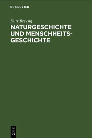 Naturgeschichte und Menschheitsgeschichte