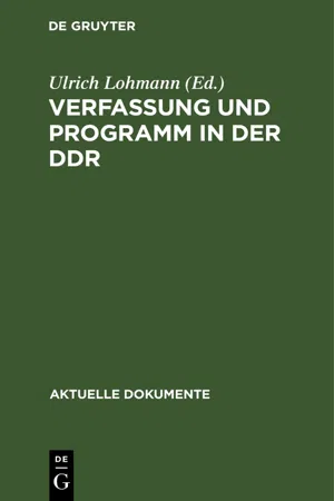 Verfassung und Programm in der DDR