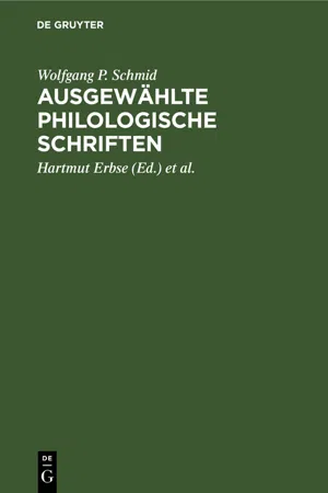 Ausgewählte philologische Schriften