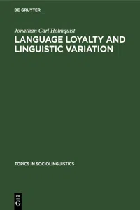 Language loyalty and linguistic variation_cover