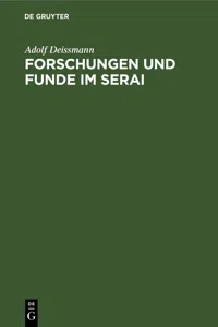 Forschungen und Funde im Serai_cover