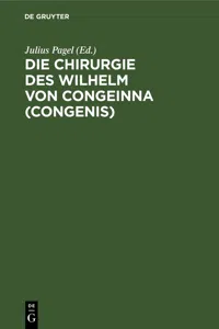 Die Chirurgie des Wilhelm von Congeinna_cover