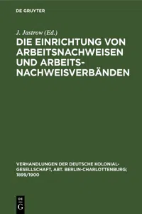 Die Einrichtung von Arbeitsnachweisen und Arbeitsnachweisverbänden_cover