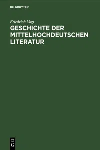 Geschichte der mittelhochdeutschen Literatur_cover