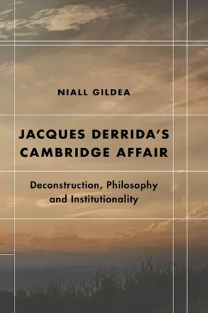 Jacques Derridas Cambridge Affair