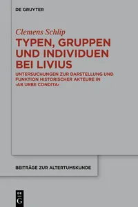 Typen, Gruppen und Individuen bei Livius_cover