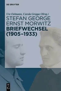 Stefan George – Ernst Morwitz: Briefwechsel_cover