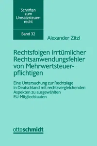 Rechtsfolgen irrtümlicher Rechtsanwendungsfehler von Mehrwertsteuerpflichtigen_cover