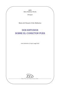 Dos estudios sobre el uso del conector 'pues'_cover