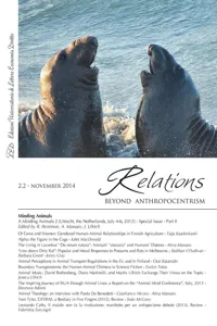 Relations. Beyond Anthropocentrism. Vol. 2 No. 2. Minding Animals: Part II_cover