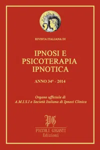 Rivista Italiana di Ipnosi e Psicoterapia Ipnotica - Anno 34° 2014_cover