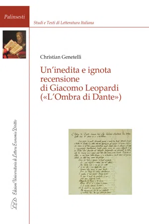 Un'Inedita e Ignota Recensione di Giacomo Leopardi