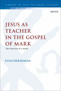 Jesus as Teacher in the Gospel of Mark_cover