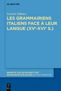 Les grammairiens italiens face à leur langue_cover