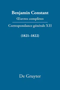 Correspondance générale 1821–1822_cover