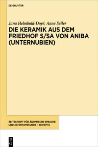 Die Keramik aus dem Friedhof S/SA von Aniba_cover