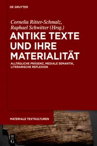 Antike Texte und ihre Materialität_cover