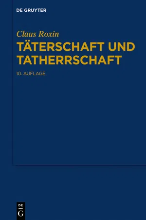 Täterschaft und Tatherrschaft