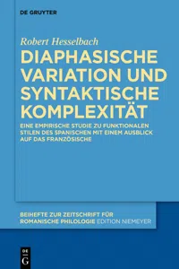 Diaphasische Variation und syntaktische Komplexität_cover