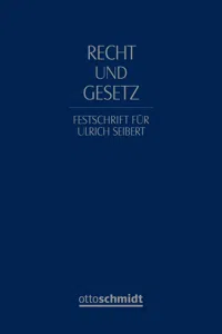 Recht und Gesetz. Festschrift für Ulrich Seibert_cover