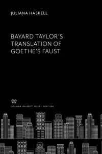 Bayard Taylor'S Translation of Goethe'S Faust_cover