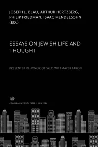 Essays on Jewish Life and Thought_cover