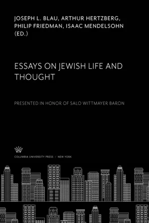 Essays on Jewish Life and Thought