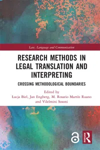 Research Methods in Legal Translation and Interpreting_cover