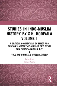 Studies in Indo-Muslim History by S.H. Hodivala Volume I_cover