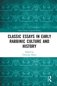 Classic Essays in Early Rabbinic Culture and History_cover